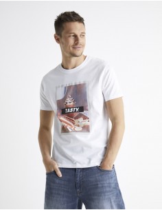T-shirt uni col en V 100% coton Homme Celio PEBASIC Existe en plusieurs coloris