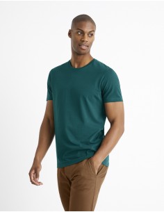 T-shirt slim col rond en...