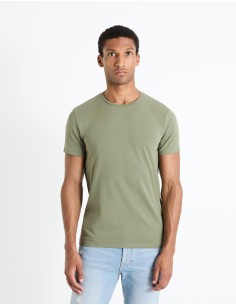 T-shirt slim col rond en...
