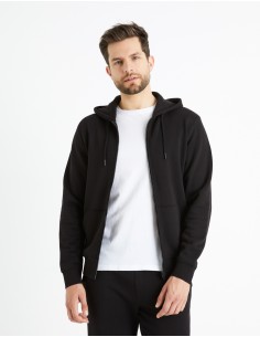 Sweat zippé à capuche - BLACK