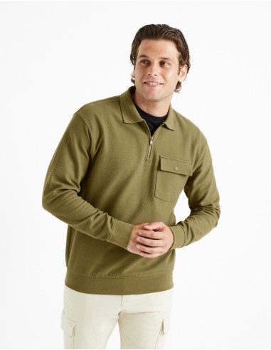 Sweat col zippé 100% coton
