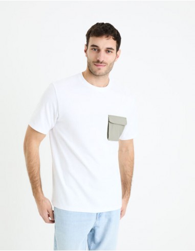T-shirt boxy Ã  col rond avec poche 