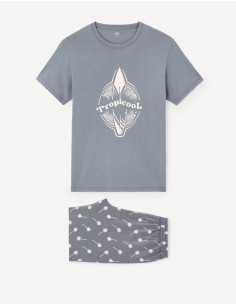 Pyjama short mi-long en coton 2