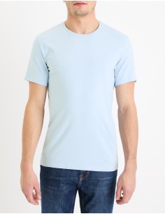 T-shirt slim col rond en...