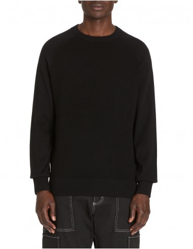 Pull col rond gauffré 100% coton