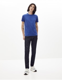 T-shirt slim col rond en...