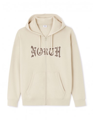Sweat zippé à capuche 100% coton