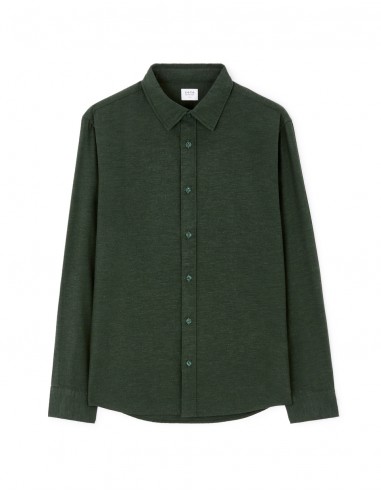 Chemise regular en flanelle uni