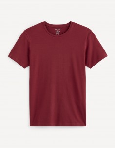 T-shirt slim col rond en...