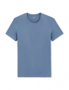 T-shirt slim col rond en...