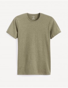 T-shirt slim col rond en...