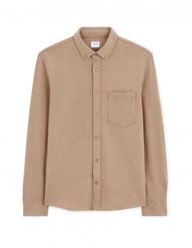 Chemise regular piqué coton stretch