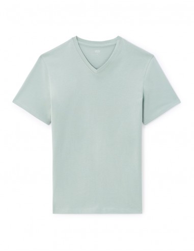 T-shirt col V 100% coton