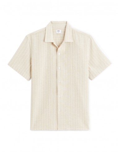 Chemisette regular en lin et coton