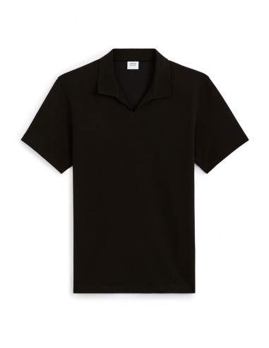 Polo regular col cubain en coton mélangé