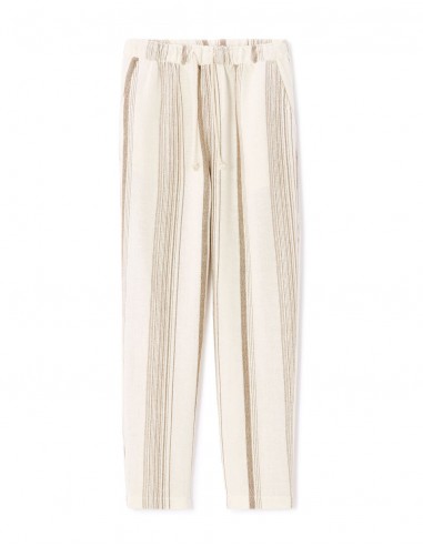Pantalon straight texturé à rayures Pantalon straight texturé à rayures