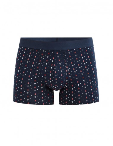Boxer en coton stretch ancre