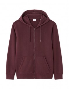 Sweat zippé à capuche - RAISIN