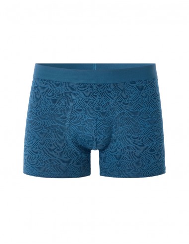 Boxer à motifs vagues en coton stretch