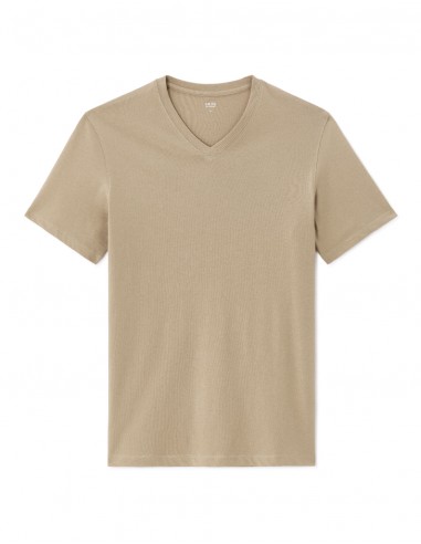 T-shirt col V 100% coton