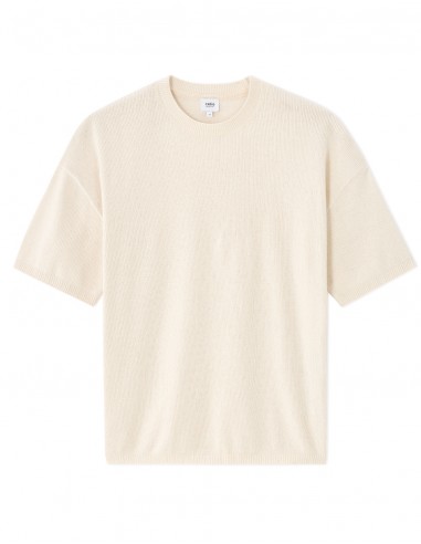 T-shirt boxy col rond en maille