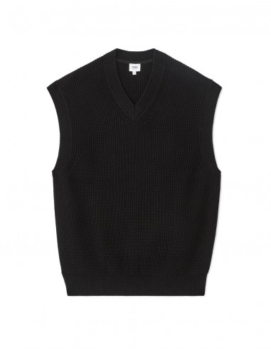 Pull col V en maille perlé 100% coton
