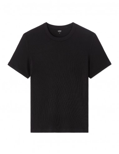 T-shirt slim col rond coton stretch...