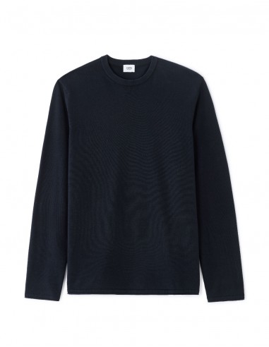 Pull col rond en coton mouliné