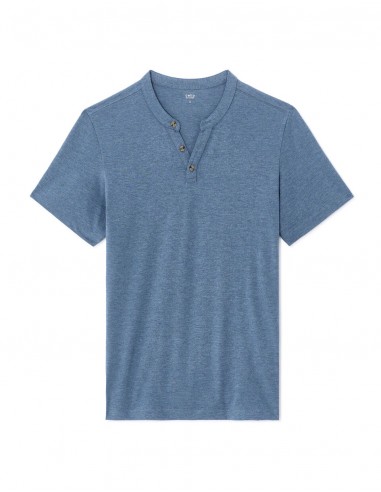 T-shirt straight col tunisien en...