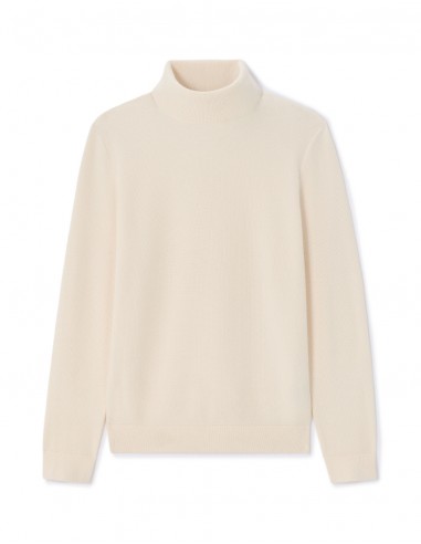 Pull piqué col roulé 100% coton