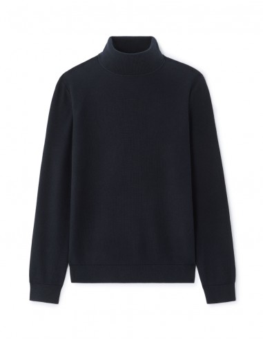 Pull piqué col roulé 100% coton