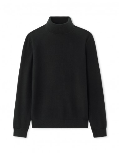 Pull piqué col roulé 100% coton