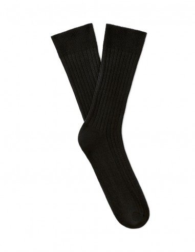 Chaussettes unies côtelées