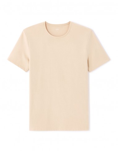 T-shirt slim col rond en coton stretch