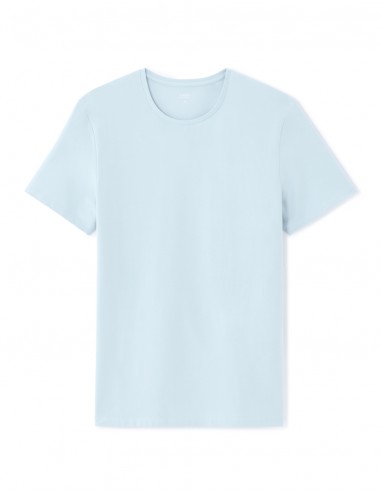 T-shirt slim col rond en coton stretch
