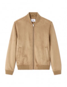 Blouson bomber en faux daim