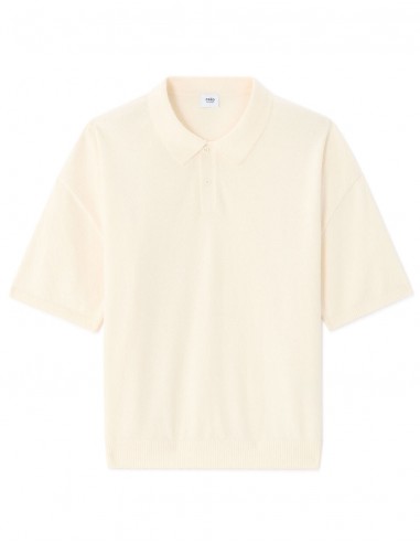 Polo boxy en maille bouclette