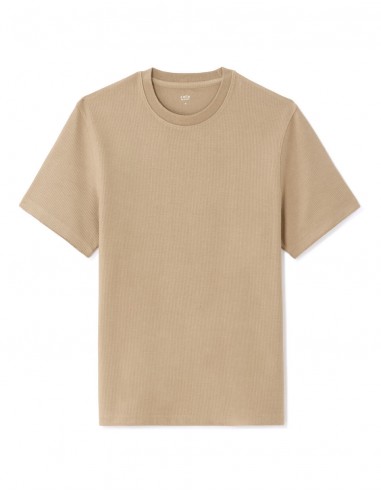 T-Shirt boxy col rond 100% coton reliéfé