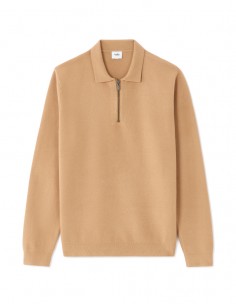 Pull regular col polo zippé