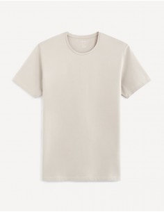 T-shirt slim col rond en...