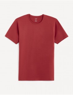 T-shirt slim col rond en...