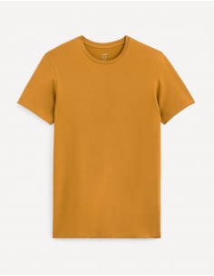 T-shirt slim col rond en...
