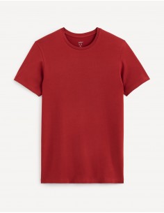 T-shirt slim col rond en...